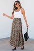 Reversible Leopard Floral Ruffle Hem Southern Maxi Skirt